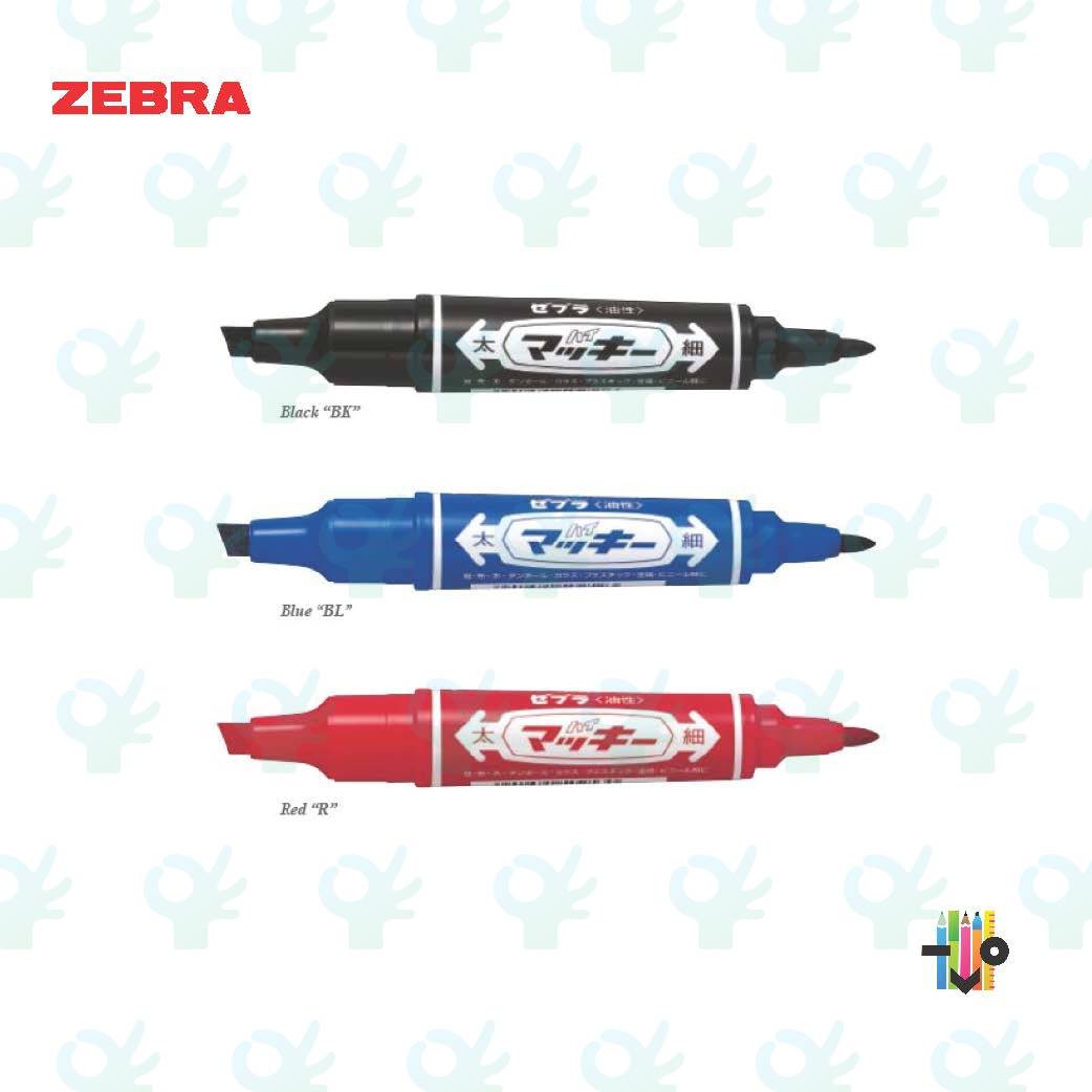 Zebra Permanent Markers Hi Mckee 1.5 & 2.0MM & 6.0MM (DoubleEnded)
